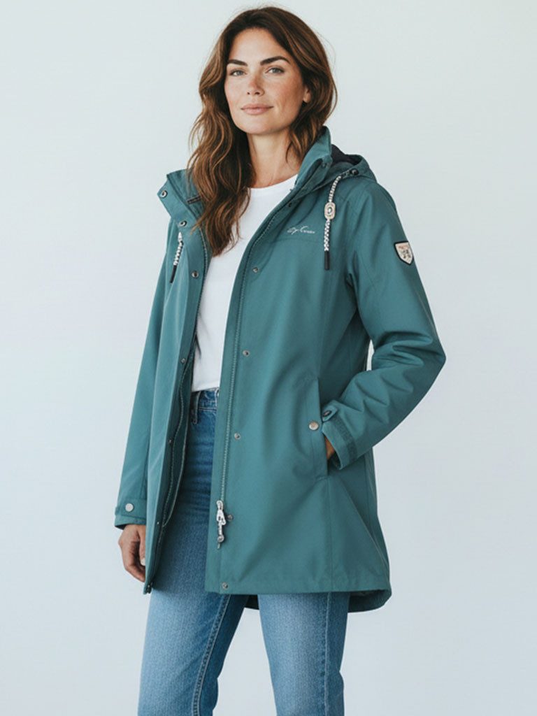 Funktionsmantel Leer Damen Funktionsjacke Wasserdicht - Outdoor-Jacke Mantel Winddicht
