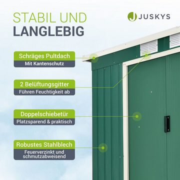 Juskys Gartenhaus M, BxT: 213x130 cm, mit Pultdach, Schiebetür, Fundamentrahmen, 4 m³