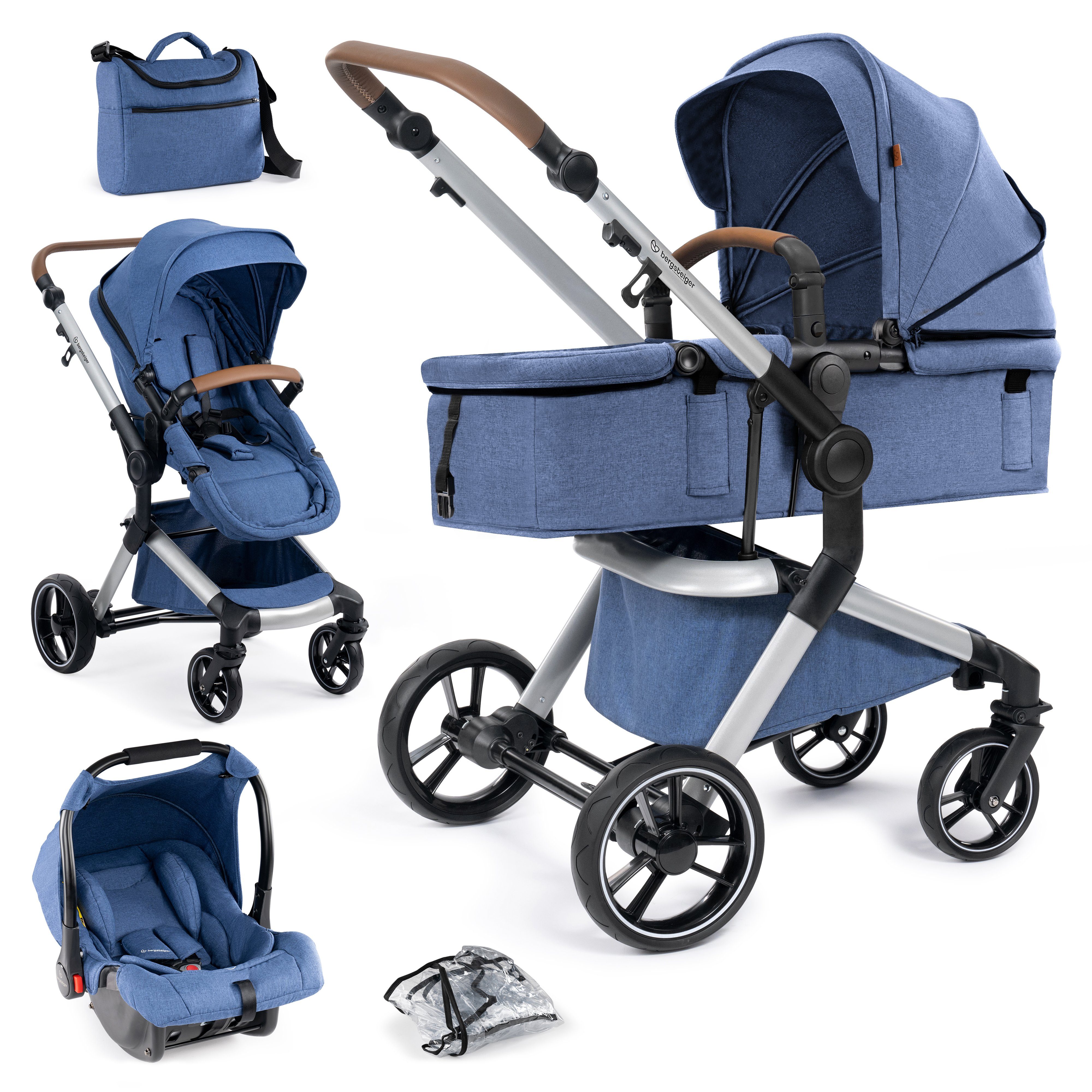 Kombi-Kinderwagen Bergsteiger Kinderwagen Lugo Kombikinderwagen 3in1/4in1