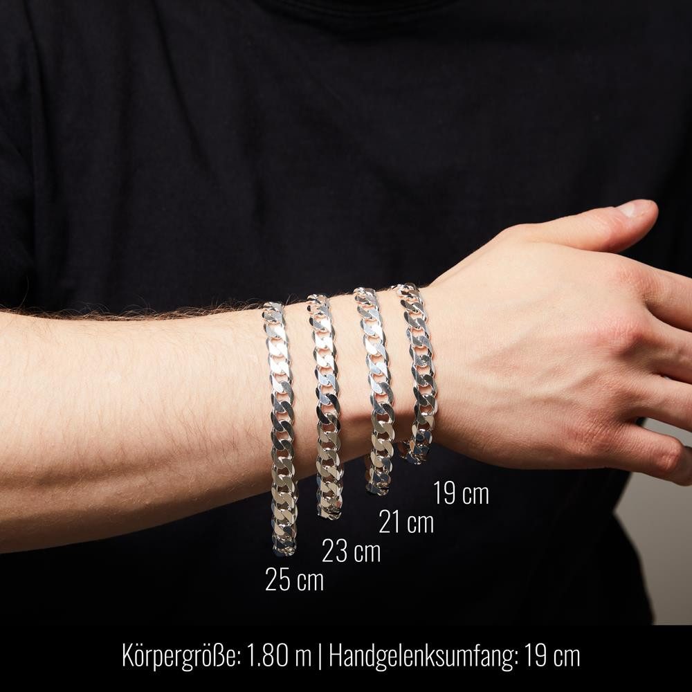 JEWLIX Panzerarmband JEWLIX, Herren Panzerkette Armband 925 Sterling Silber 9mm Breit 19cm