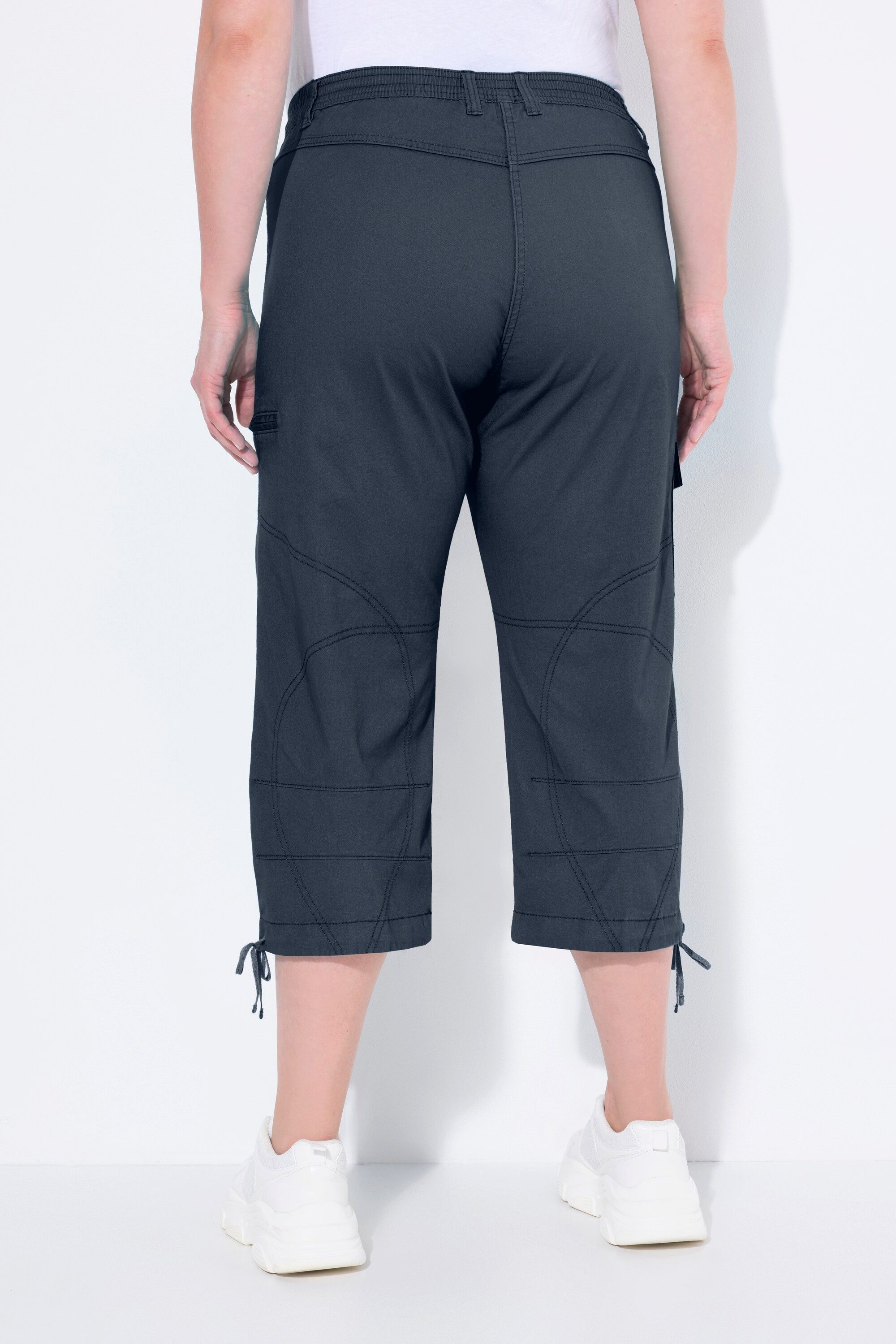Ulla Popken Cargoshorts 7/8-Cargohose Komfortbund Saumband