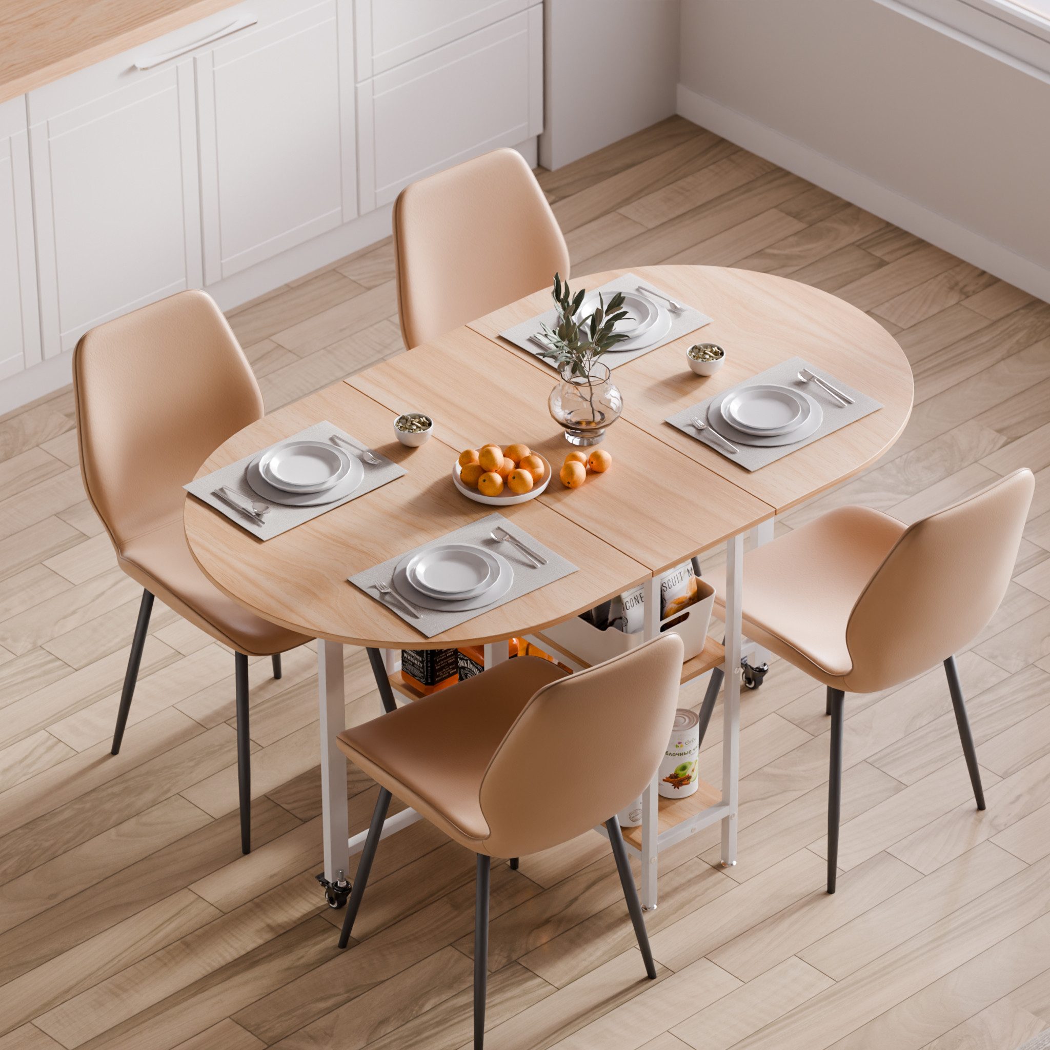 Mondeer Esstisch Klappbarer (1 Tisch), Gestell aus Metall, mit Zwei offene günstig online kaufen