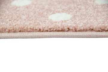 Kinderteppich Kinderteppich Hüpfspiel Teppich Hüpfkästchen in Rosa Grau Creme, Teppich-Traum, rechteckig, Höhe: 13 mm