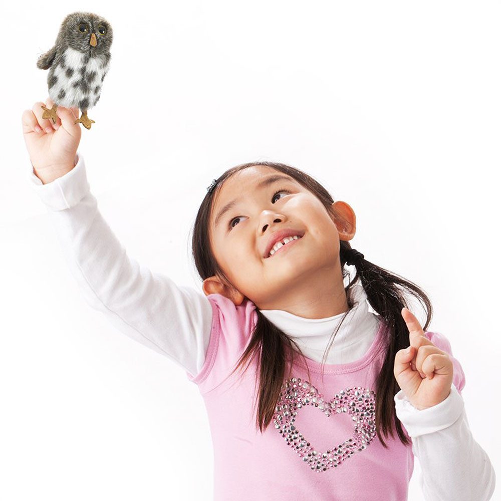Folkmanis Handpuppen Fingerpuppe Folkmanis Fingerpuppe mini-Eule 2638 (Packung)