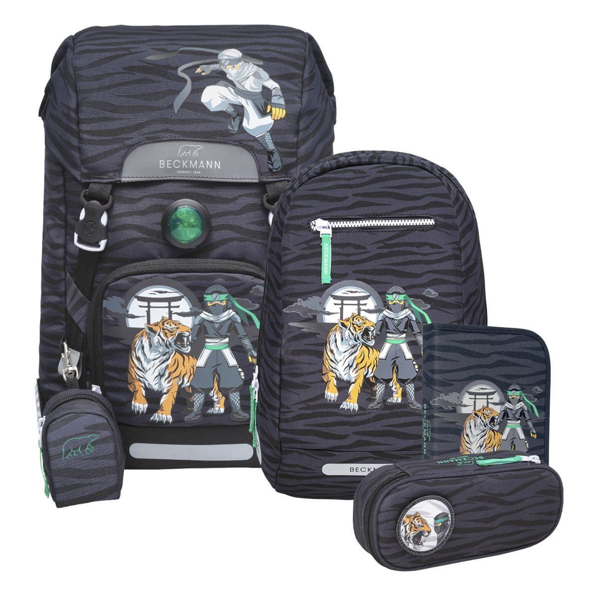 Beckmann Schulranzen Classic (6tlg., inkl. Sportrucksack, Federmäppchen, Schlamperrolle und Buttons)