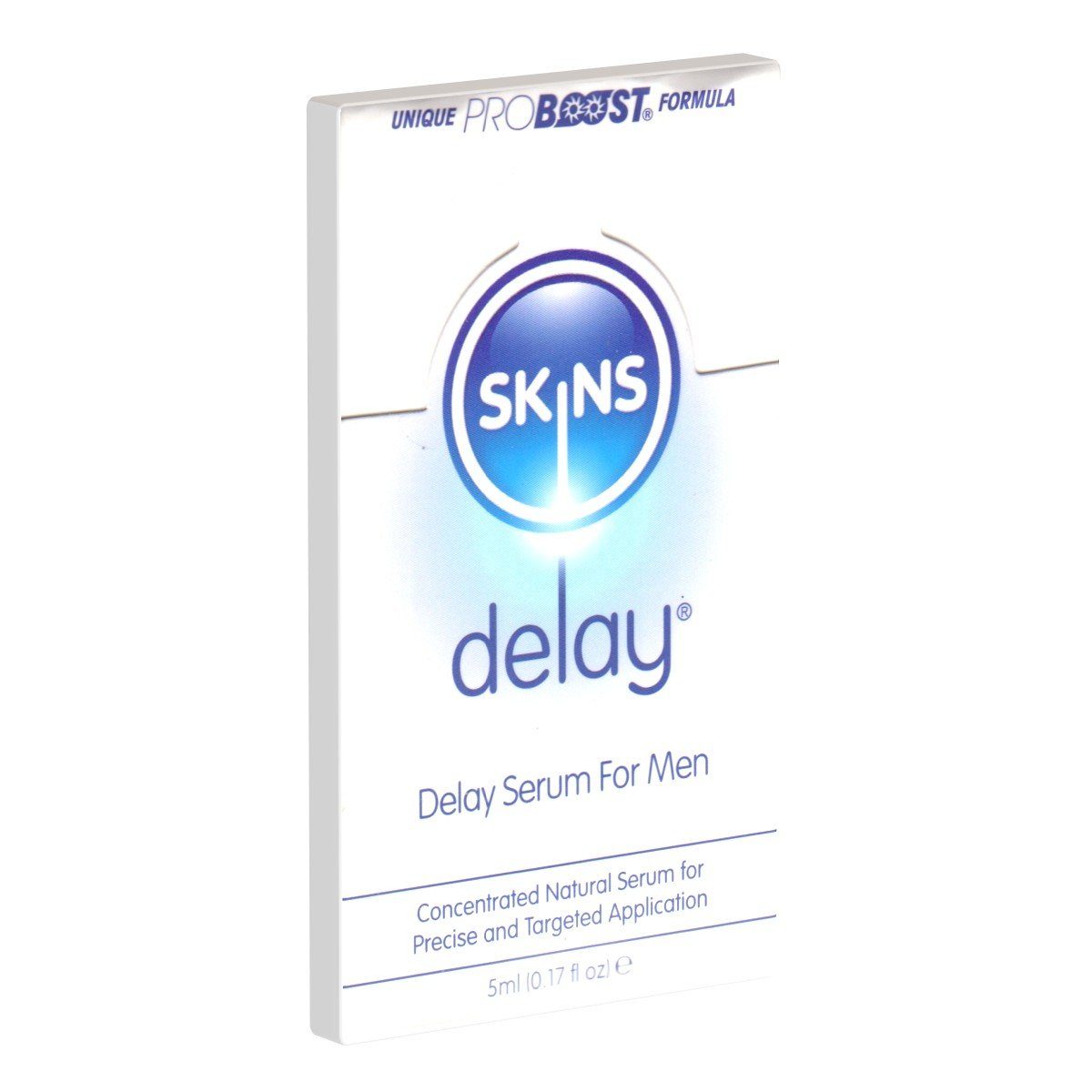 SKINS Condoms Verzögerungsmittel «Delay Serum» For Men, mit natürlichen Inhaltsstoffen, länger durchhalten, Sachet mit 5ml, 1-tlg., aktverlängerndes Serum für Männer