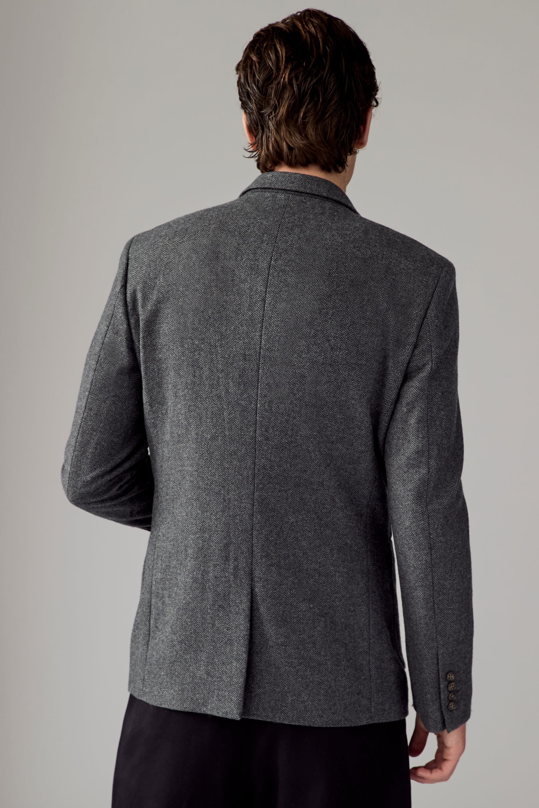 Next Sakko Signature Slim Fit Sakko mit Fischgrätmuster (1-tlg)