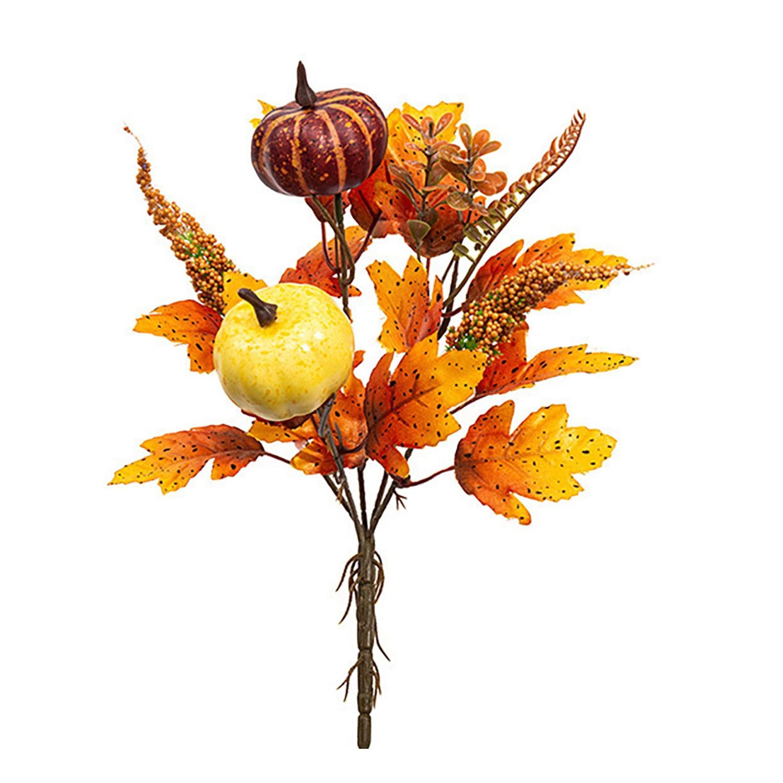 Kunstblumenstrauß 2 Stück Herbstblumen Künstlich Kunstblumen Herbst Herbststrauß, Sorvyzxn, Fake Blumenstrauß, Herbst Deko Blumen Kürbis Zweige &Herbstblätter