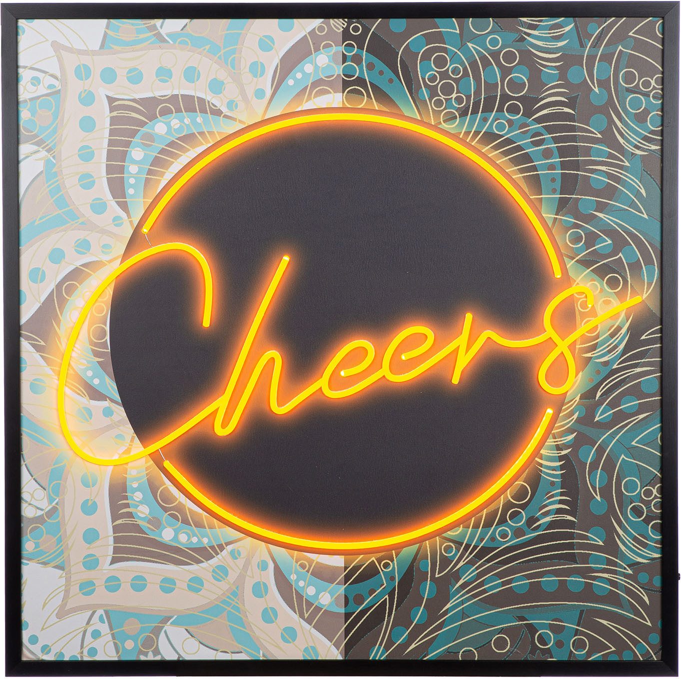 GILDE Leinwandbild Bild quadratisch Cheers, Schriftzug (1 St)