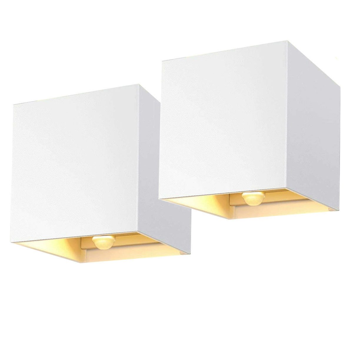 LETGOSPT Wandleuchte 7W LED Wandlampe Wandleuchte Strahler Licht Up Down Innen Außen, LED fest integriert, Warmweiß, Wasserdicht Warmweiß, Einstellbarer Lichtstrahl