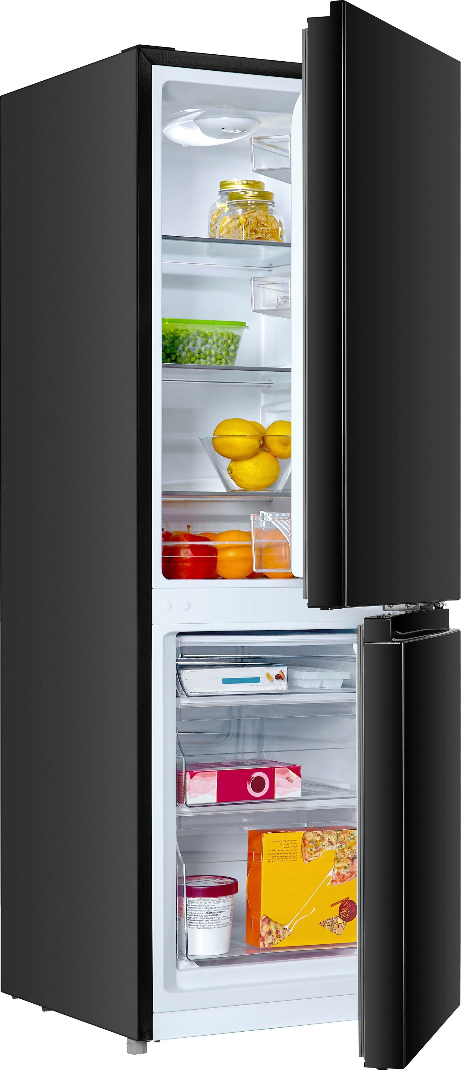 Hanseatic Kühl-/Gefrierkombination HKGK14349CB, 143 cm hoch, 49,5 cm breit, Obst & Gemüse-Fach