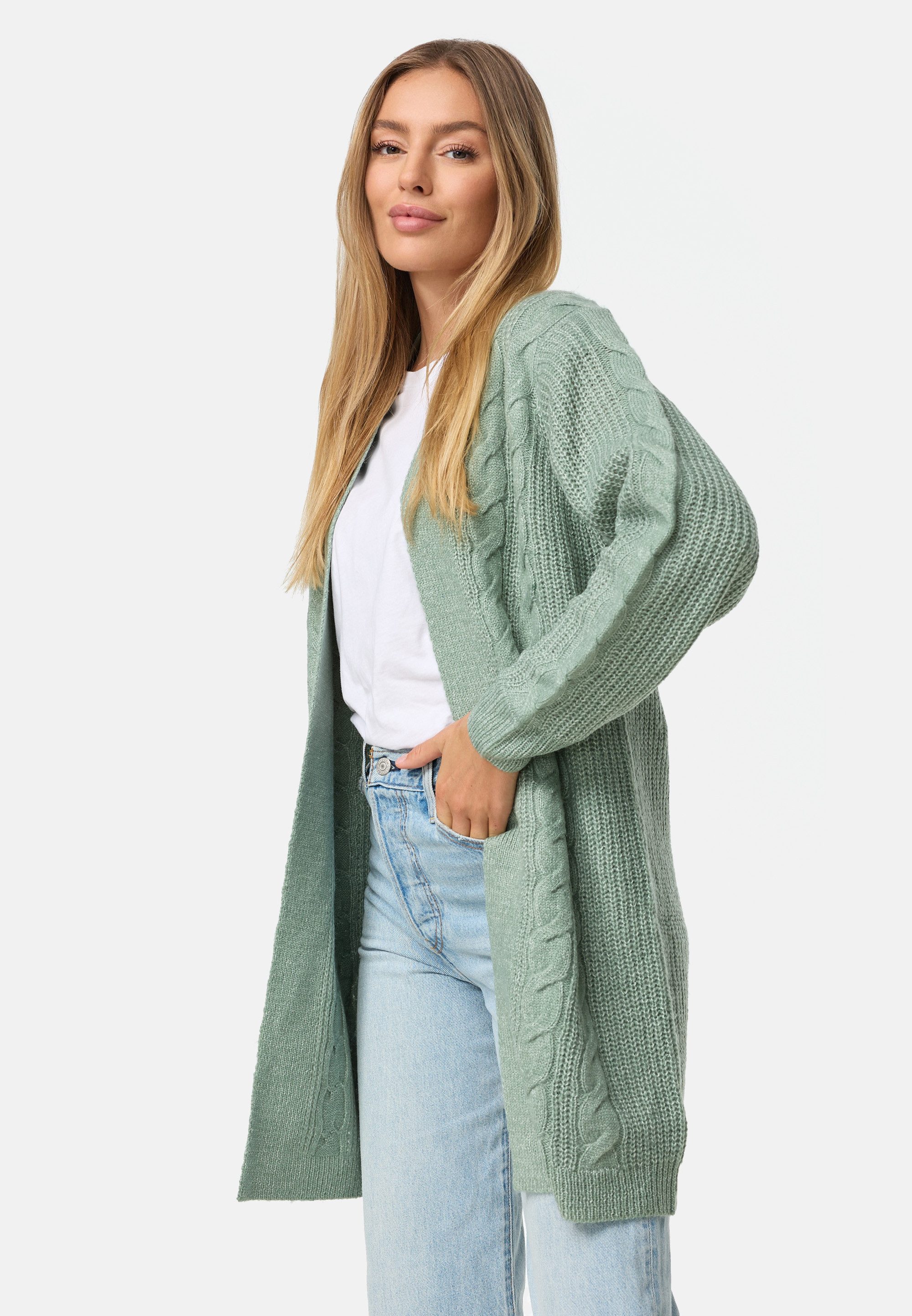 Threadbare Strickjacke THB Rozanna Cable Detail Cardigan (1-tlg) mit tollem Strickmuster