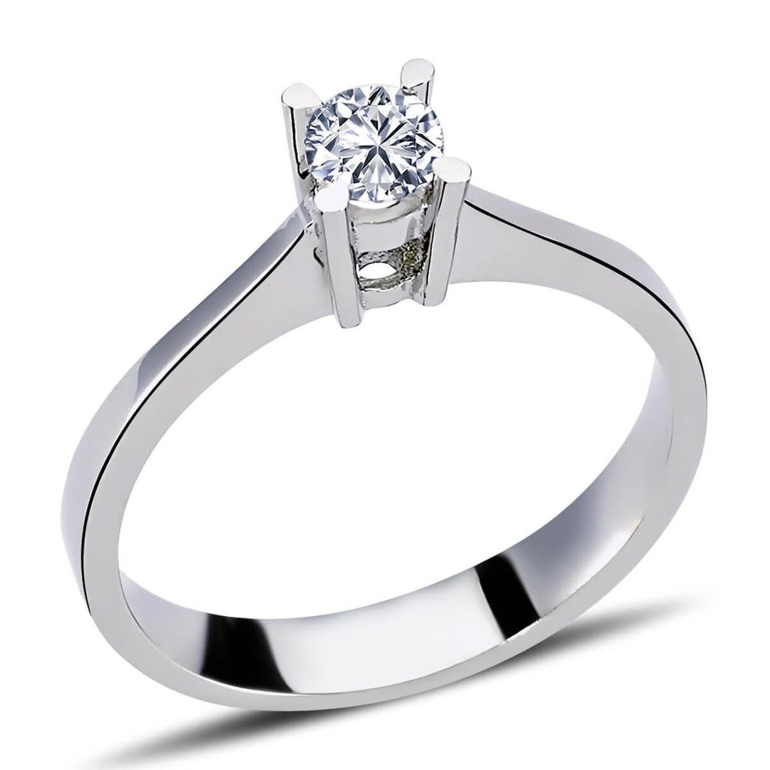 EinStein Diamant Diamantring, 0,26 Carat Diamant Solitär Ring Antragsring 14 Karat Weißgold