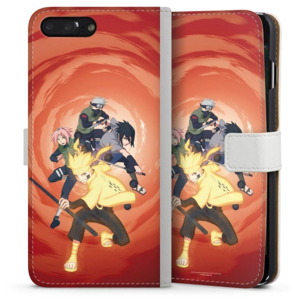DeinDesign Handyhülle Naruto Shippuden Sasuke Sakura Team 7, Apple iPhone 8 Plus Hülle Handy Flip Case Wallet Cover