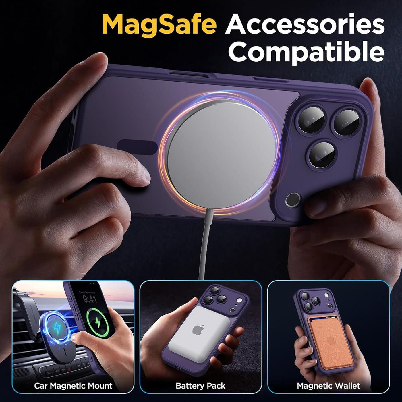 CoolGadget Handyhülle für Apple iPhone 17 Pro, Kamera Schutz Hülle Silikon Hard Case Schutzhülle für Magsafe Zubehör – Bild 5 von 5