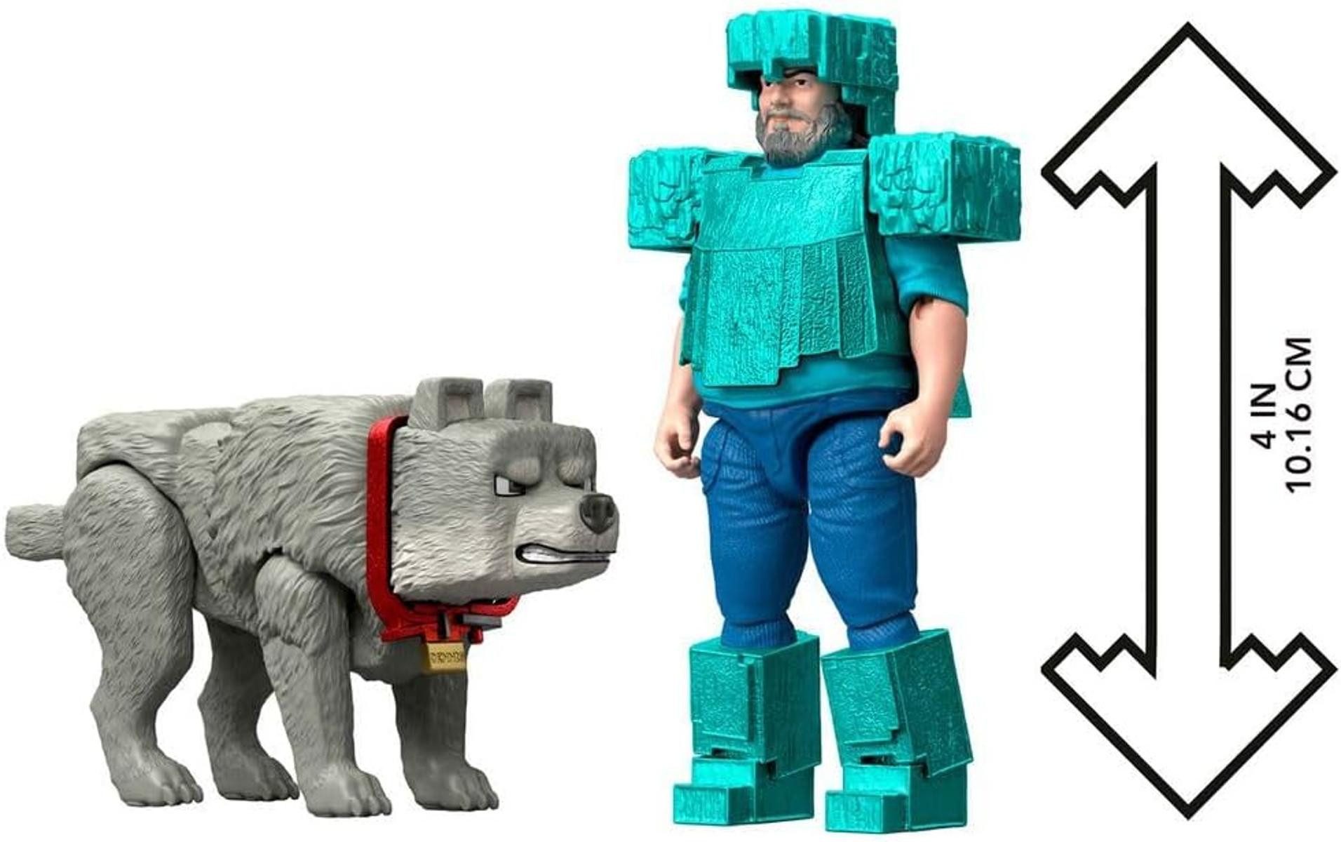 Mattel® Sammelfigur Minecraft JFR71 Movie Core Scale Steve + Wolf Actionfiguren Set=2 St. – Bild 5 von 5