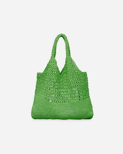 Becksöndergaard Shopper Vanessa Rialta Tote Bag - Schultertasche Damen gehäkelt aus Stroh, in Grün 40x54 cm