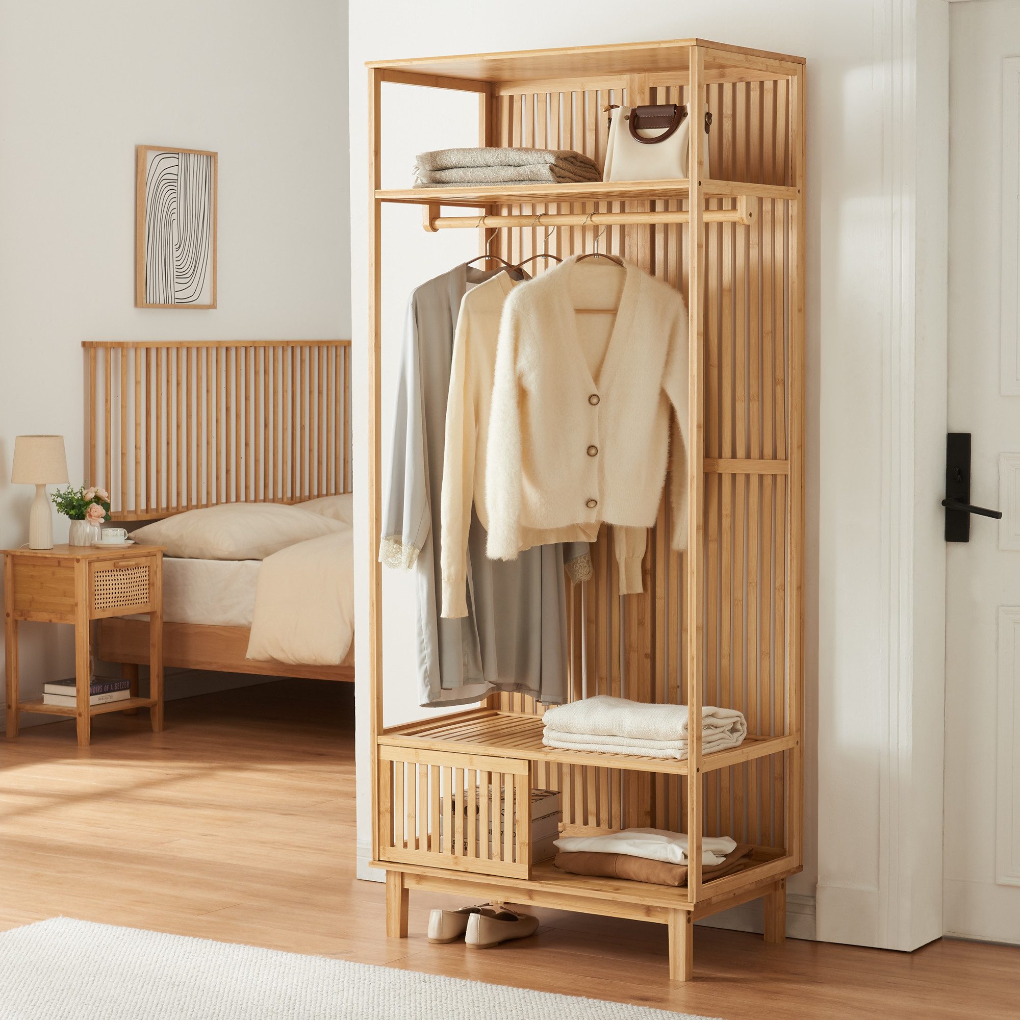 en.casa Garderobenständer, »Ypäjä« mit Kleiderstange 187 günstig online kaufen
