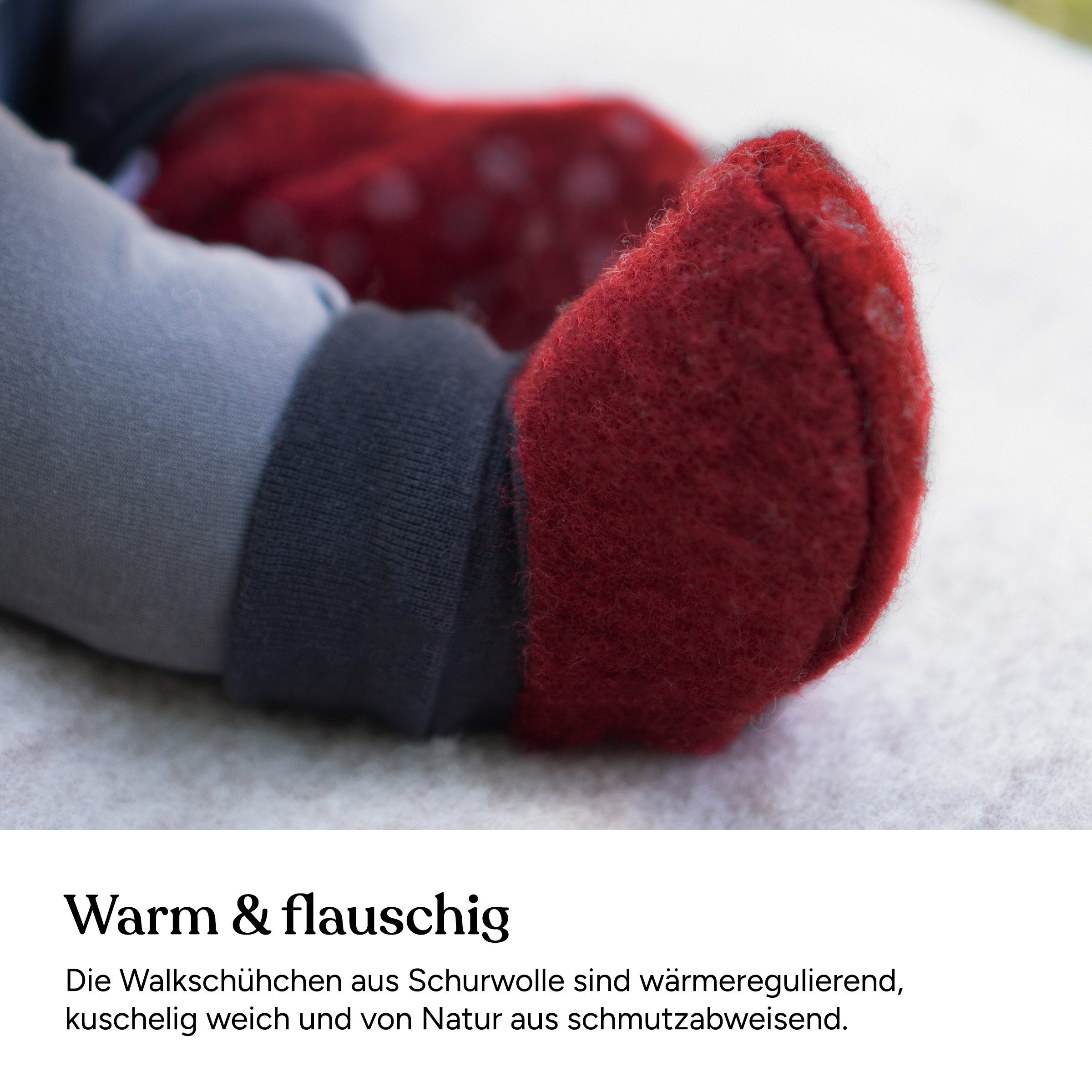 Ehrenkind Walkschuhe, Bio-Wolle & Bio-Baumwolle Krabbelschuh
