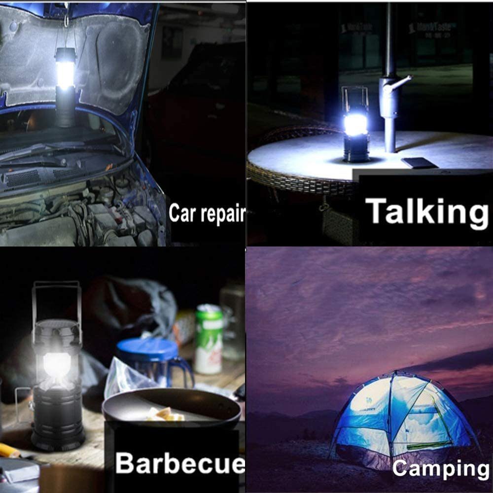 Mutifunktionierte wiederaufladbare 1200 Campinglampe und Powerbank Camping Solar LED Laterne Laterne,USB Blau mah mit LED Lampe, XDeer