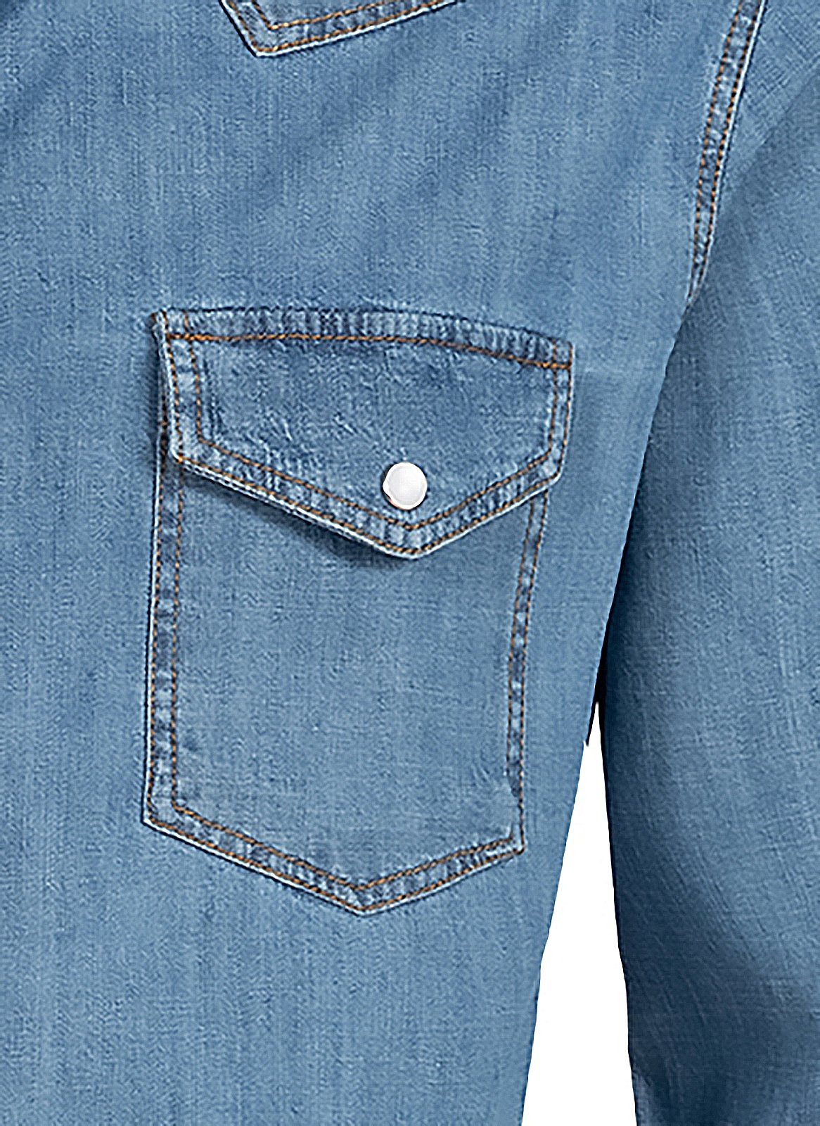 Rock Creek Jeanshemd Herren Jeanshemd Hellblau H-199A – Bild 5 von 5