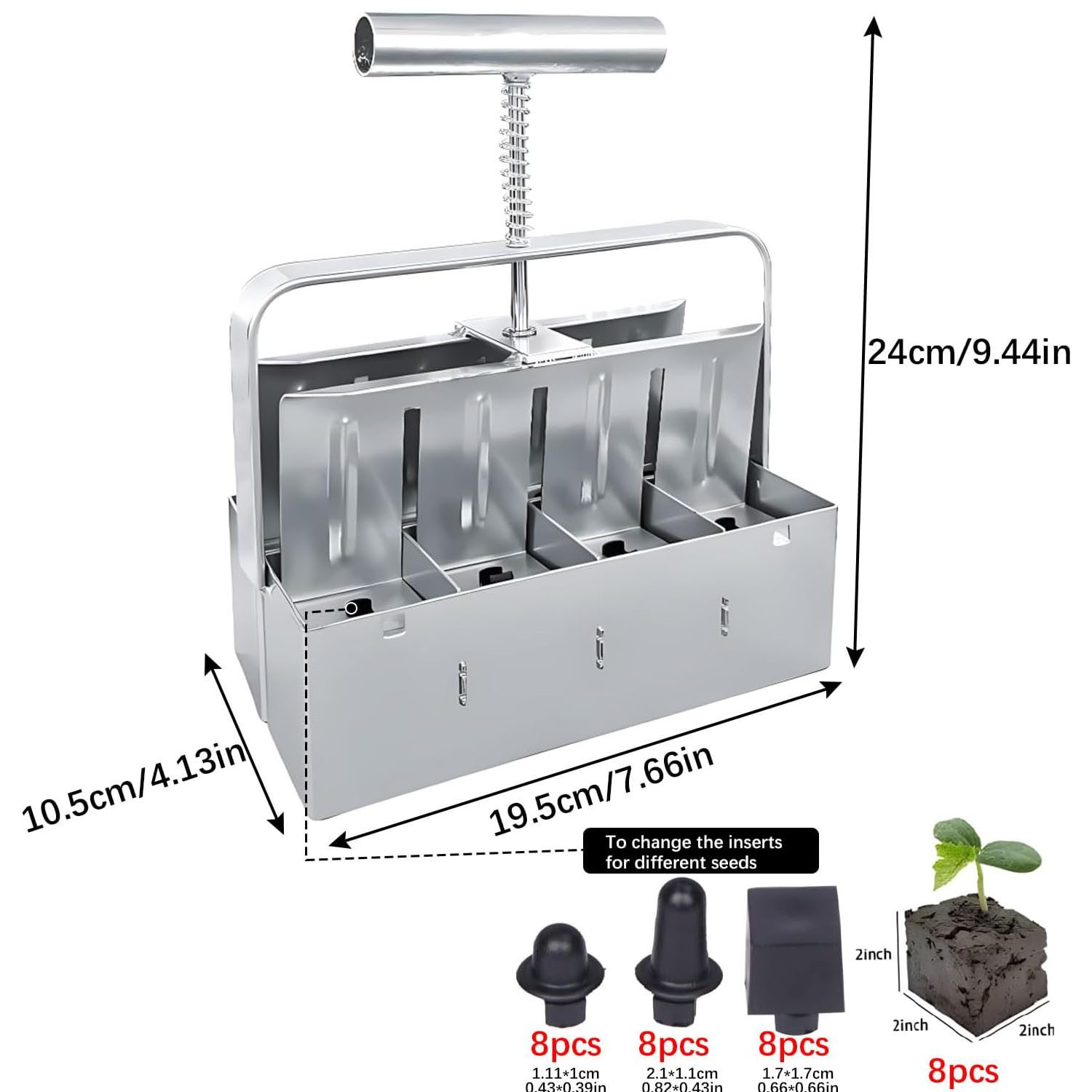 SURFOU Kräutertopf Erdballenpresse 8 Gitter Soil Blocker Mikro-Bodenblocker günstig online kaufen