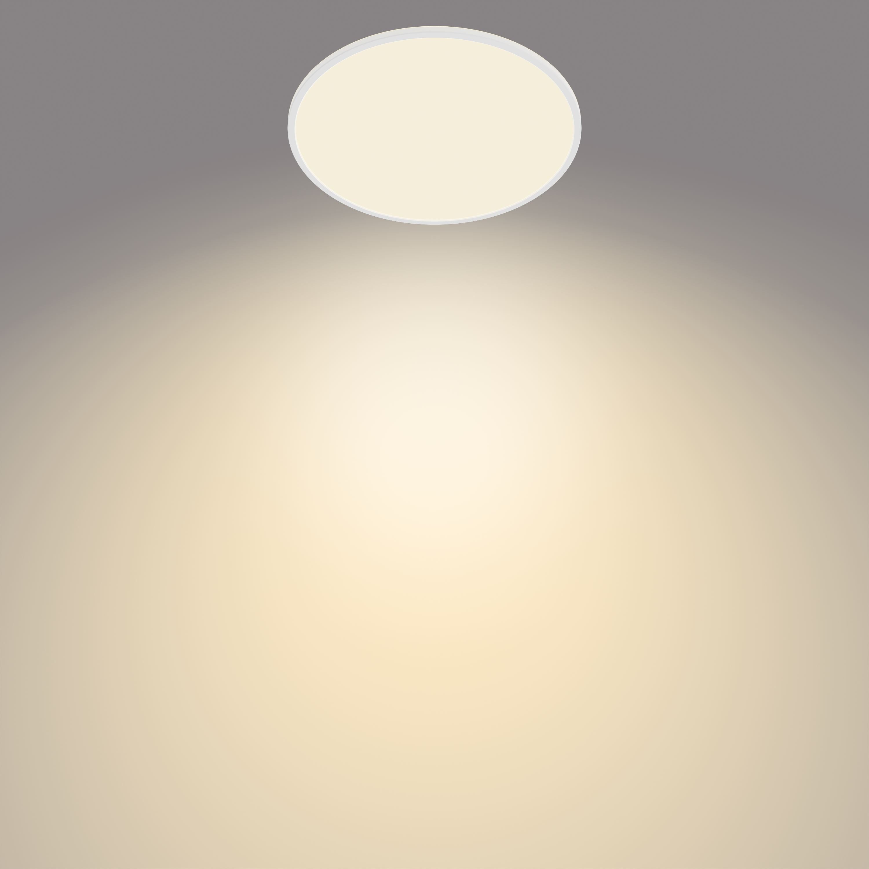 Philips LED Deckenleuchte Superslim 3-in-1 LED Leuchte, CL550, 2700K, Dimmfunktion, Memoryfunktion, dimmbar über Fernbedienung, mehrere Helligkeitsstufen, LED fest integriert, Warmweiß, SceneSwitch, warmweiß, LED, dimmbar mit Lichtschalter