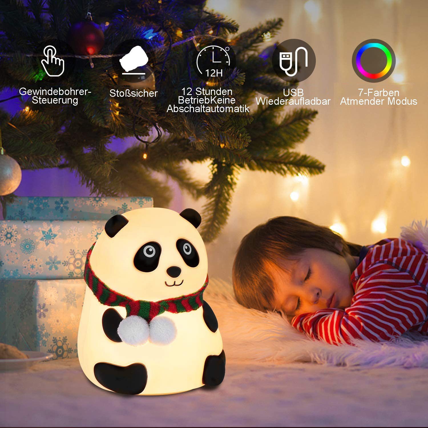 Silikon Lampe, Nachtlicht wechselnde Tier LED Nachtlicht. Farbe Kleinkind für Bär Baby, 7 Haiaveng Panda
