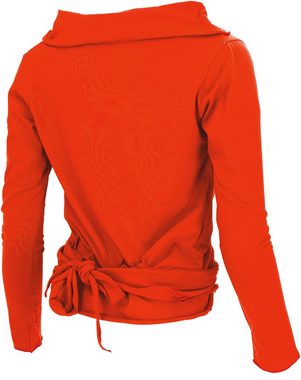 Guru-Shop Longsleeve Wickelshirt, Yogashirt aus Biobaumwolle,.. alternative Bekleidung