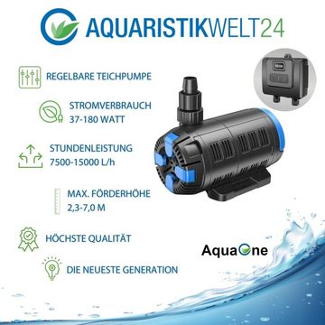 Aquaone Teichpumpe AquaOne CET-15000 regelbare Eco Teichpumpe 37-180 Watt 7500 bis 15000 L/h Teichfilterpumpe