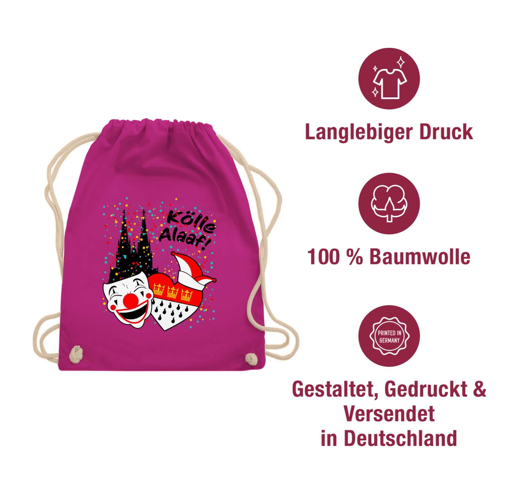 Shirtracer Turnbeutel Kölle Alaaf Kostüm Köln Karneval Wappen I Jeck Rut Wiees I Narren I Kö, Karneval & Fasching
