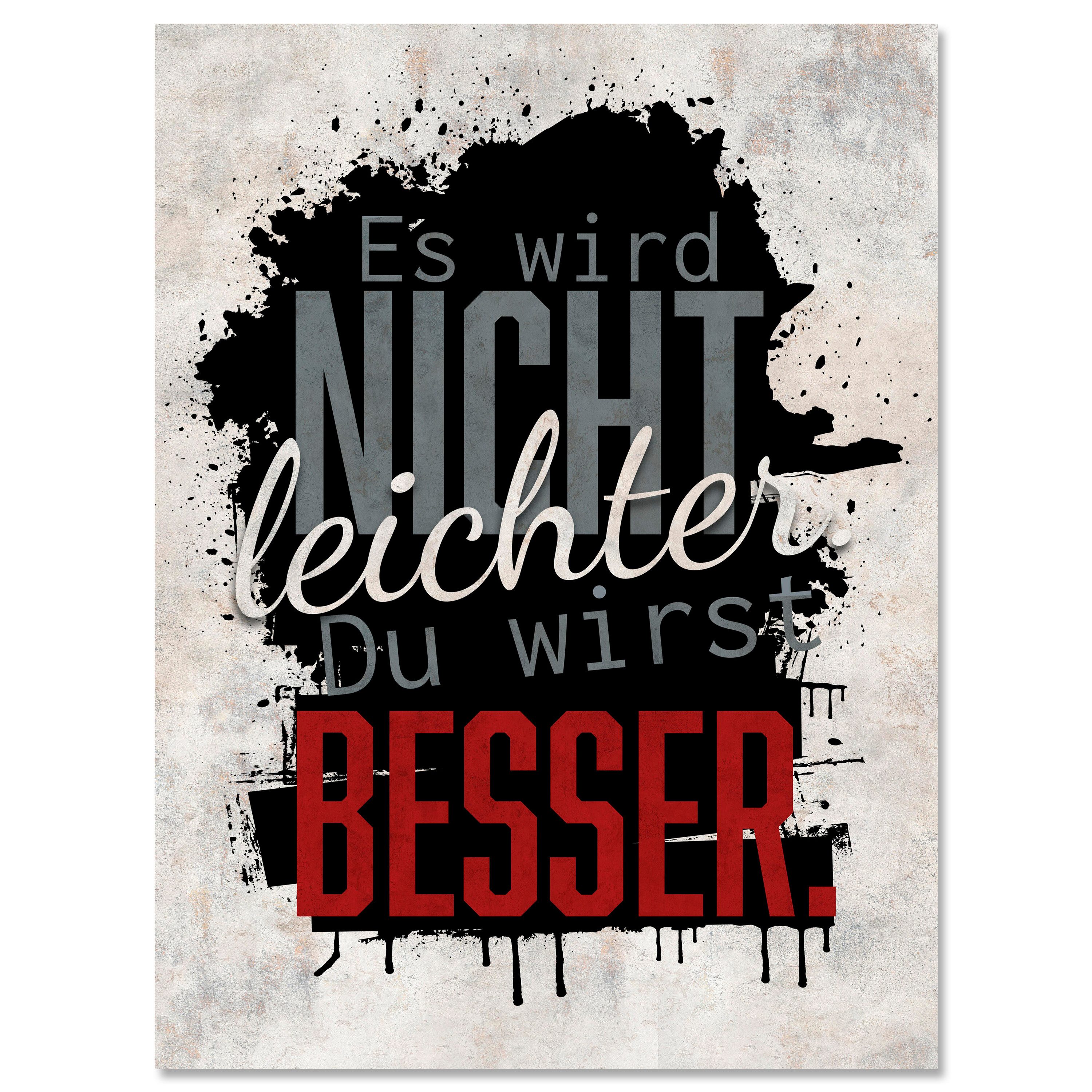 wandmotiv24 Leinwandbild Motivation, Hochformat, leichter, Beton