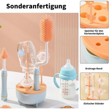 yozhiqu Reinigungsbürste Silikon-Reinigungsbürste für Babyflaschen, Flaschenbürsten-Set, (5-tlg), 360-Grad-Reinigung,tragbar,sichere Materialien,Heißwasserdesinfektion