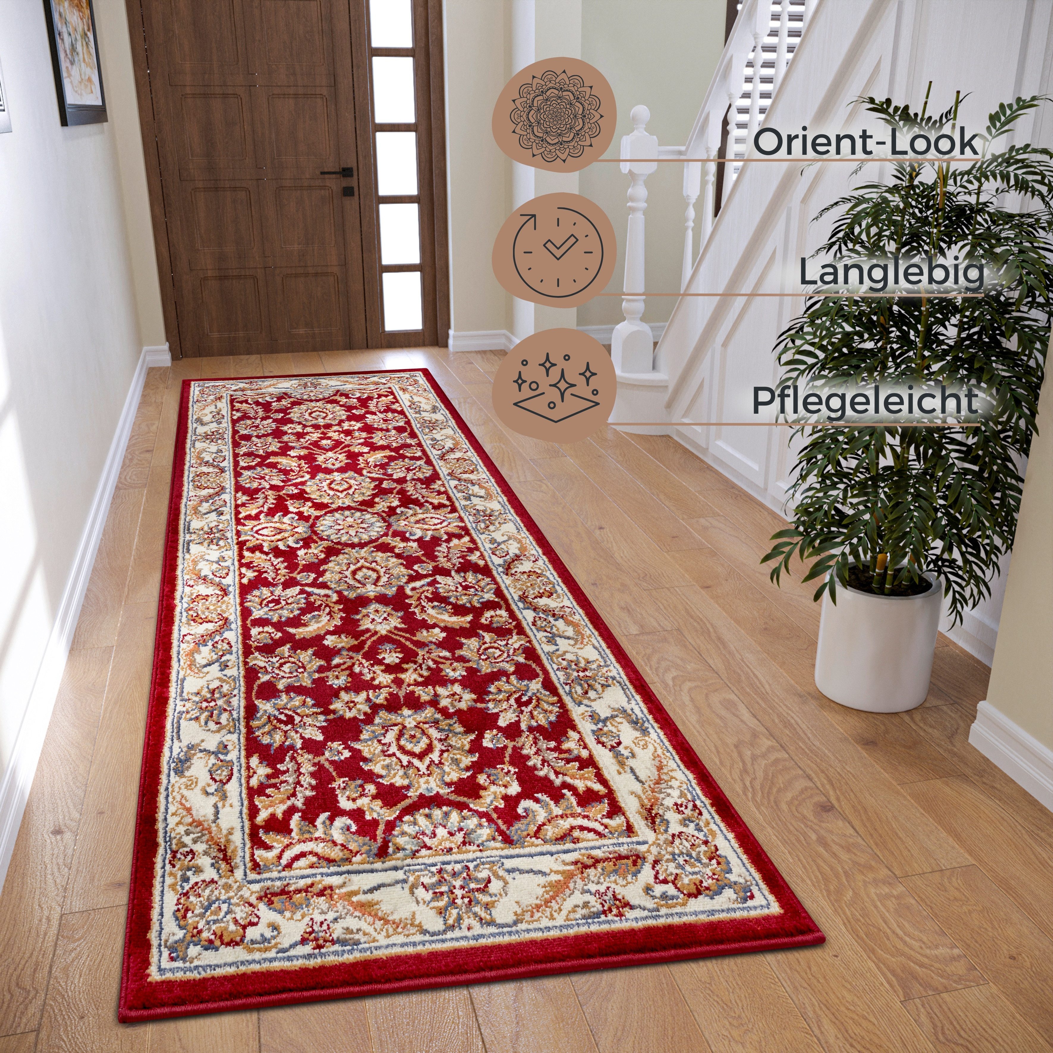 HANSE Home Teppich Reni, rechteckig, Höhe: 8 mm, Läufer, Orientalisch, Kurzflor, Wohnzimmer, Schlafzimmer, Esszimmer