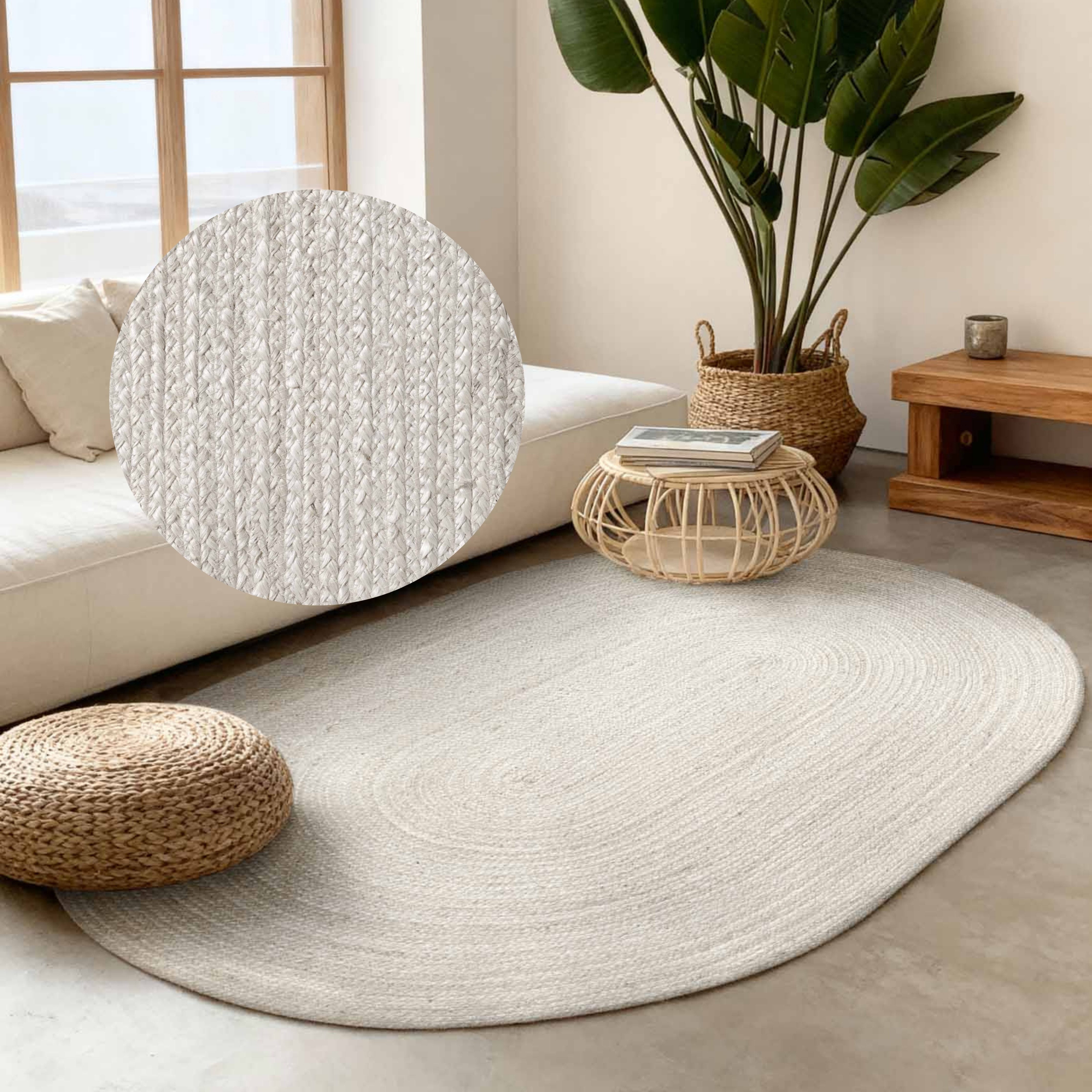 HANSE Home Teppich Rangpur Juteteppich, auch in oval, rechteckig, Höhe: 10 mm, Handgewebt, 100% Jute, Natur, Wohnzimmer, Flur, Boho, Skandi