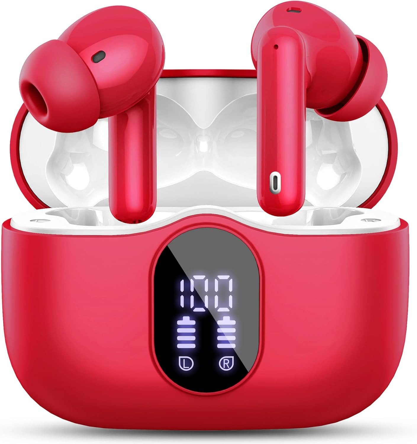 BRAIDOL Bluetooth Наушники,Kopfhörer Kabellos,In Ear Наушники Наушники-вкладыши (Bluetooth 5.3, mit 4 Mikrofon,40 Std Spielzeit,LED-Anzeige, ENC Lärmreduzierung,HiFi Stereo Ohrhörer für Arbeit,Studium)