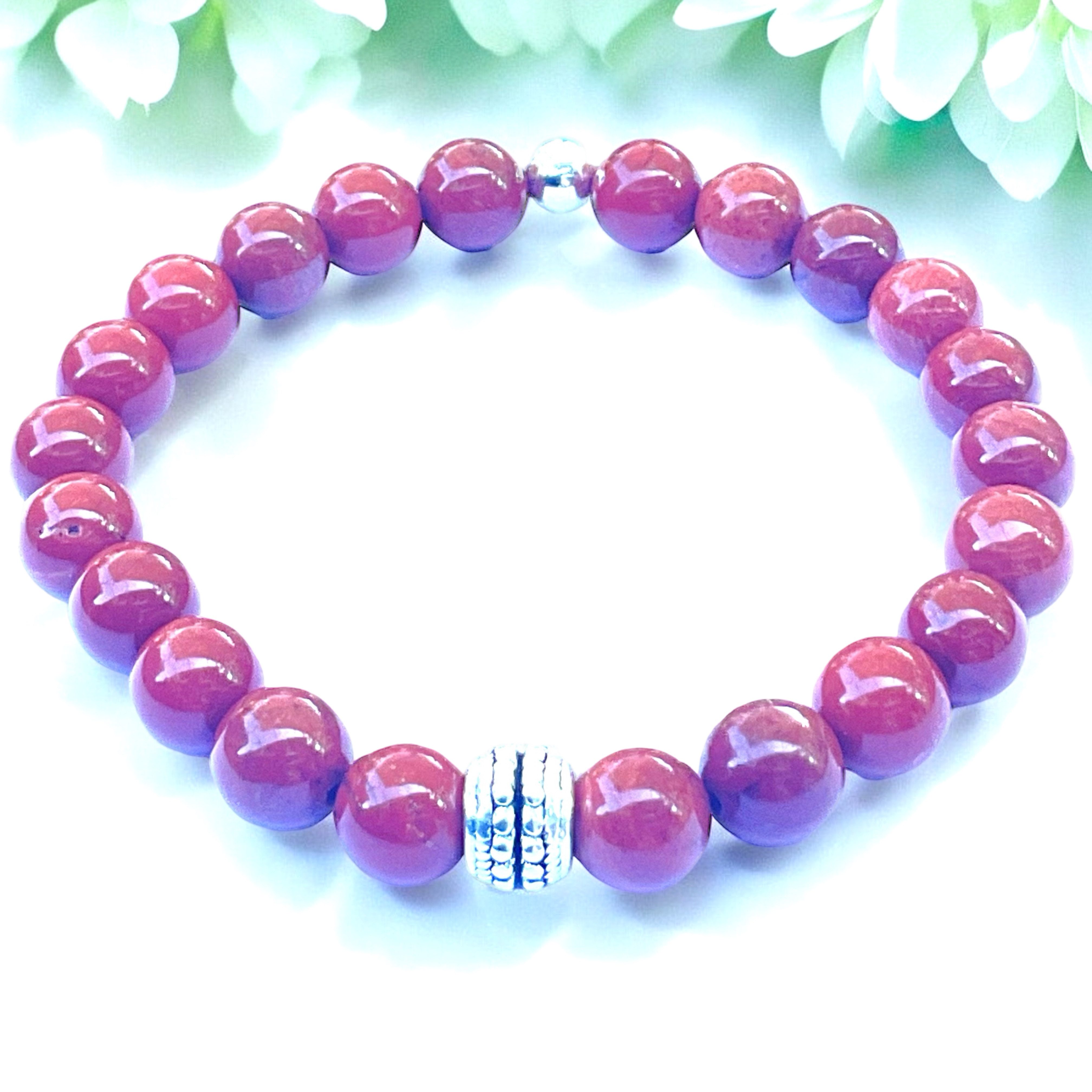 Steinfixx® Perlenarmband Edelsteinarmband aus rotem Jaspis günstig online kaufen
