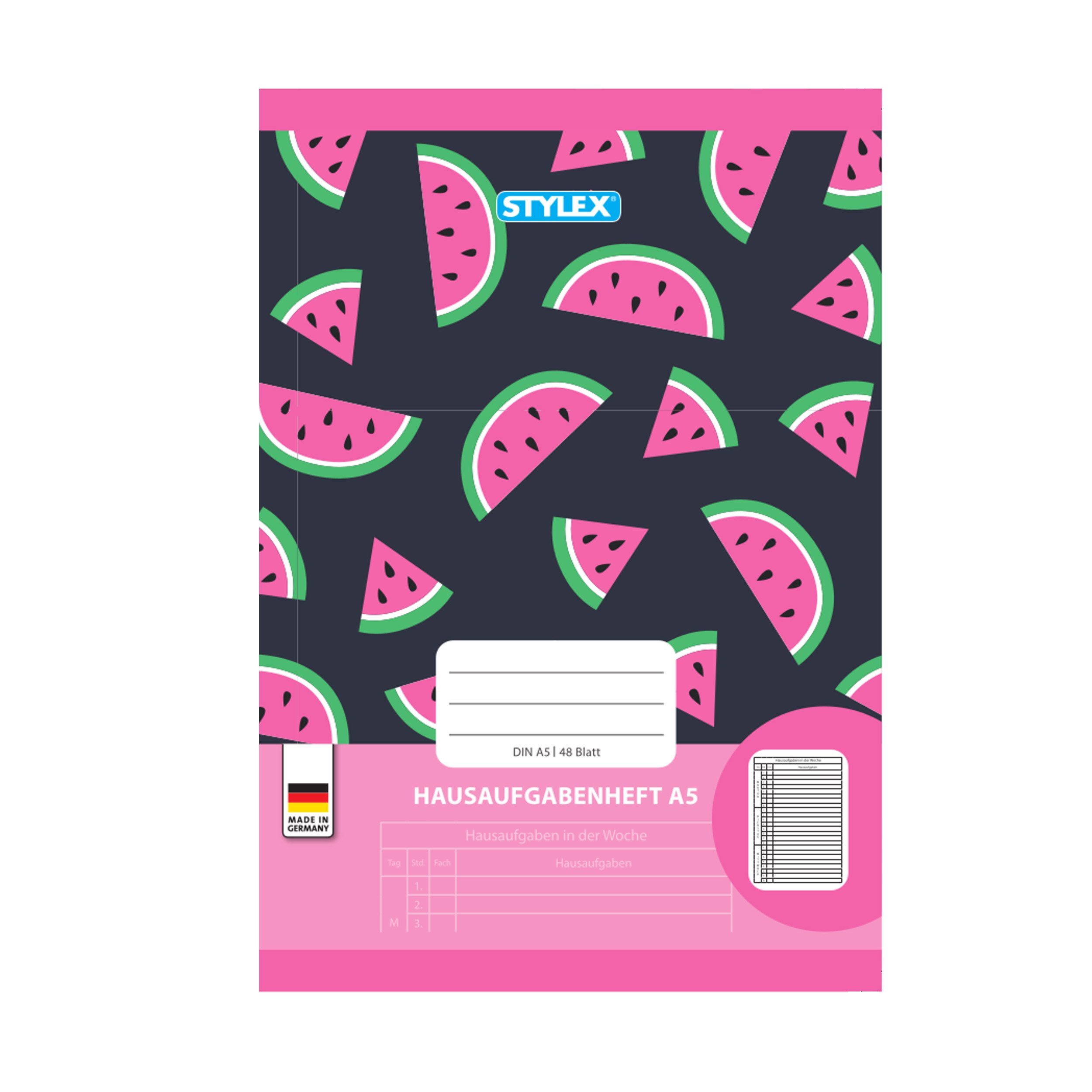 Stylex Schreibwaren Schulheft Hausaufgabenheft / A5 / 48 Blatt / "Melone"