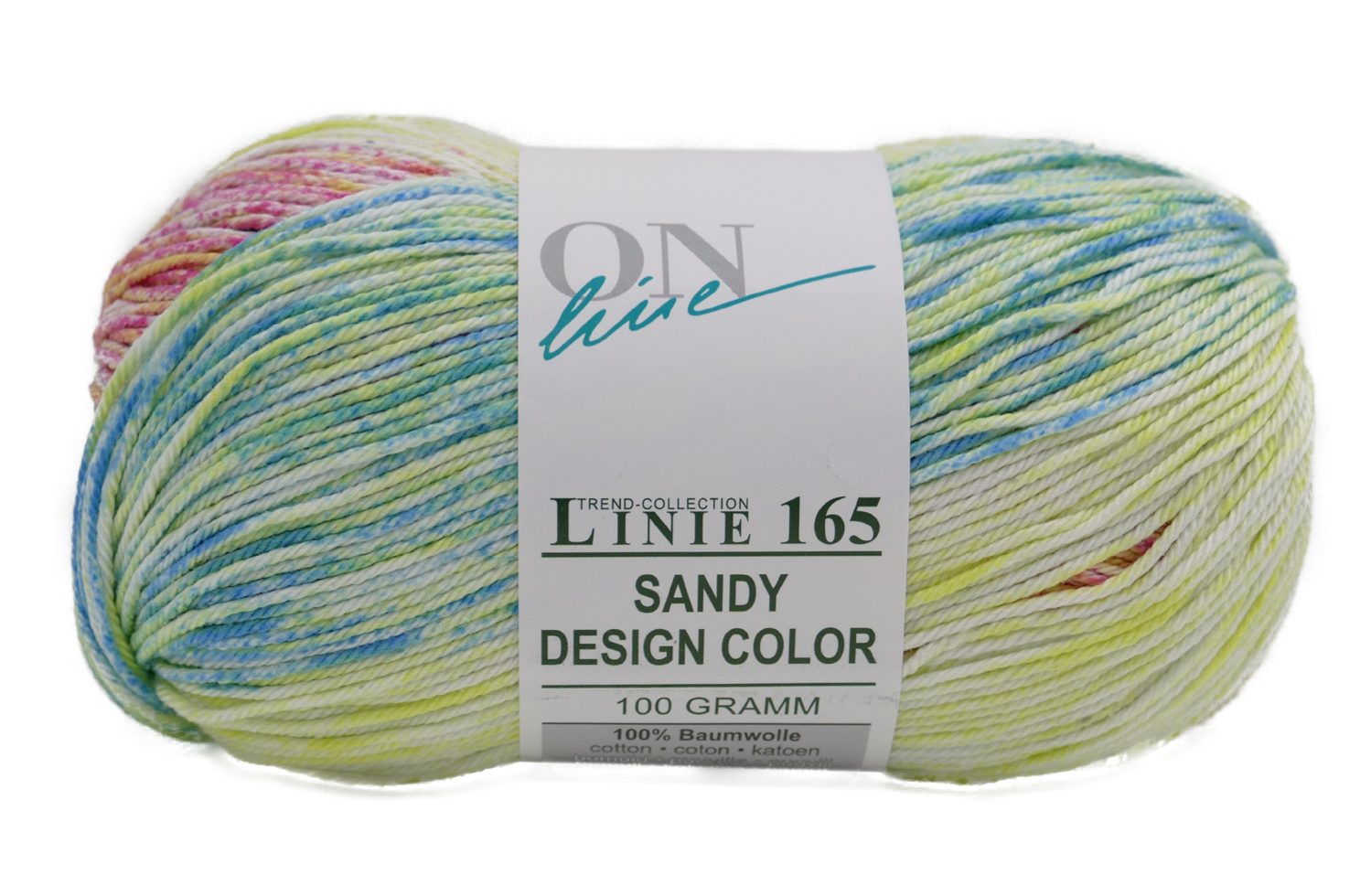 Online Garne Linie 165 Sandy Design Color Baumwollgarn mit Farbverlauf Häkelwolle, 240,00 m (Farbverlaufsgarn reine Baumwolle, Häkelgarn, Strickgarn, Strickwolle, Handstrickgarn), 100% Baumwolle, Nadelstärke 2,5 bis 3,5 mm