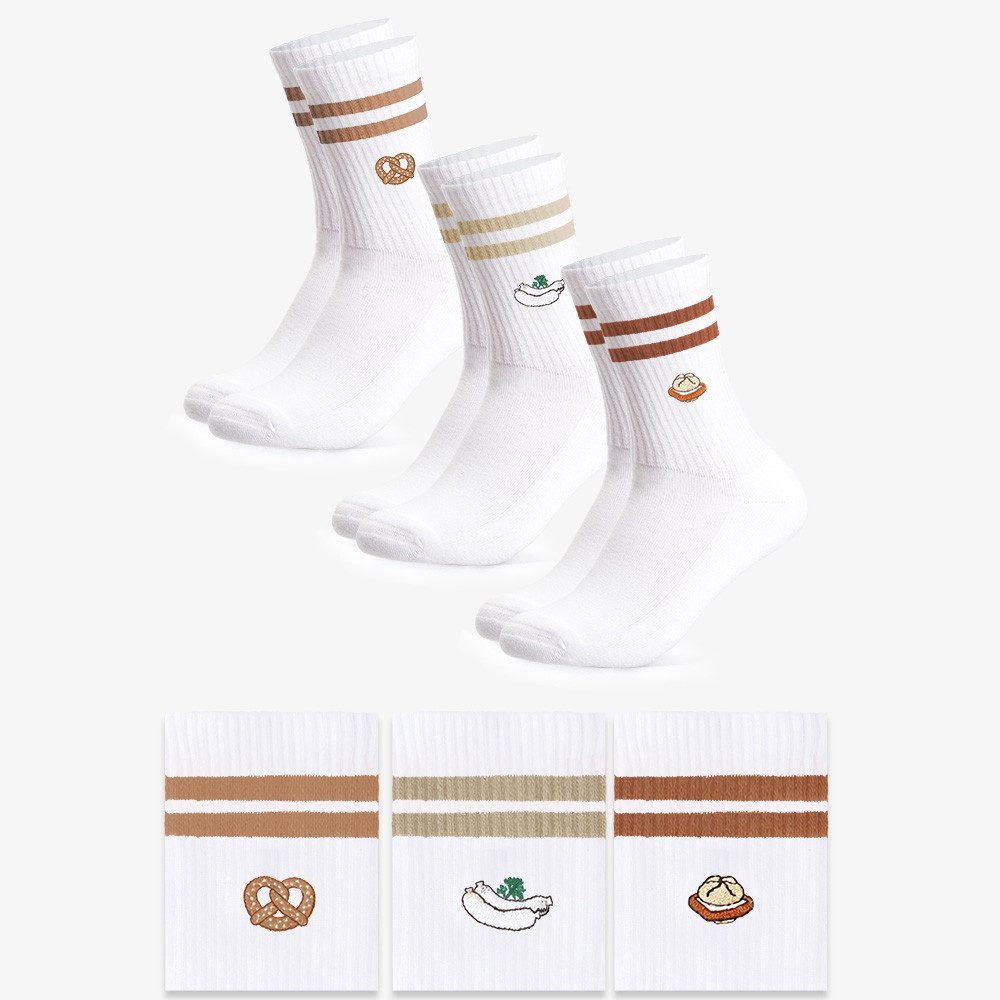 OCCULTO Sportsocken Damen & Herren Essens Motiv Tennissocken 3er Pack (Modell: Gusto) (3-Paar)