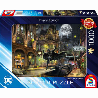 Schmidt Spiele Puzzle Batman Gotham City Thomas Kinkade DC 1000 Teile, 1000 Puzzleteile