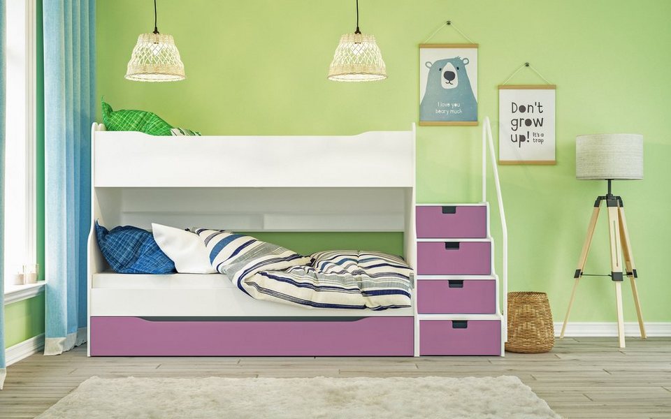 Möbel-Lux Kinderbett »Max 4«, Etagenbett Hochbett mit 3 Schlafplätzen