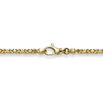 HOPLO Goldarmband Goldkette Königskette Länge 21cm - Breite 2,5mm - 585-14 Karat Gold