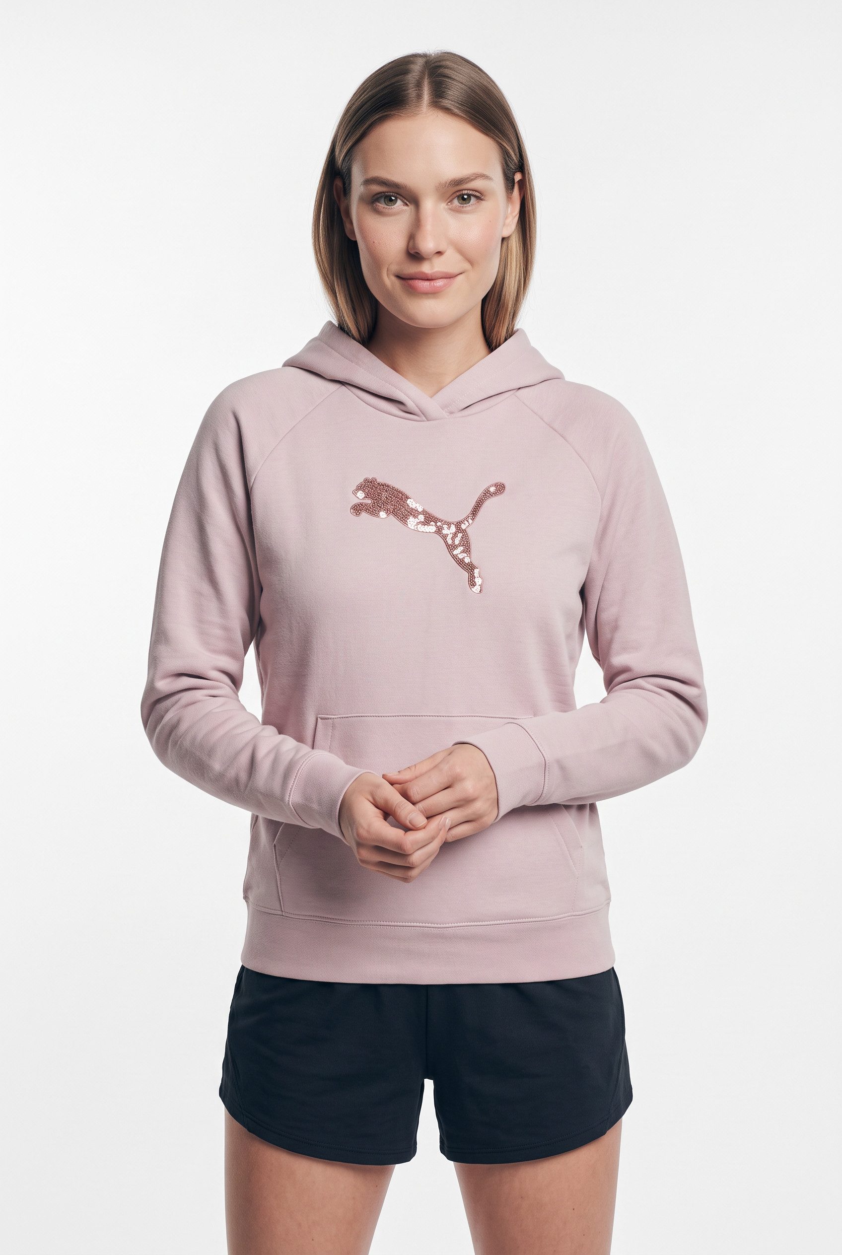 PUMA Kapuzensweatshirt ESS SEQUINS STANDARD HOODIE FL mit Kapuze, in normaler Länge