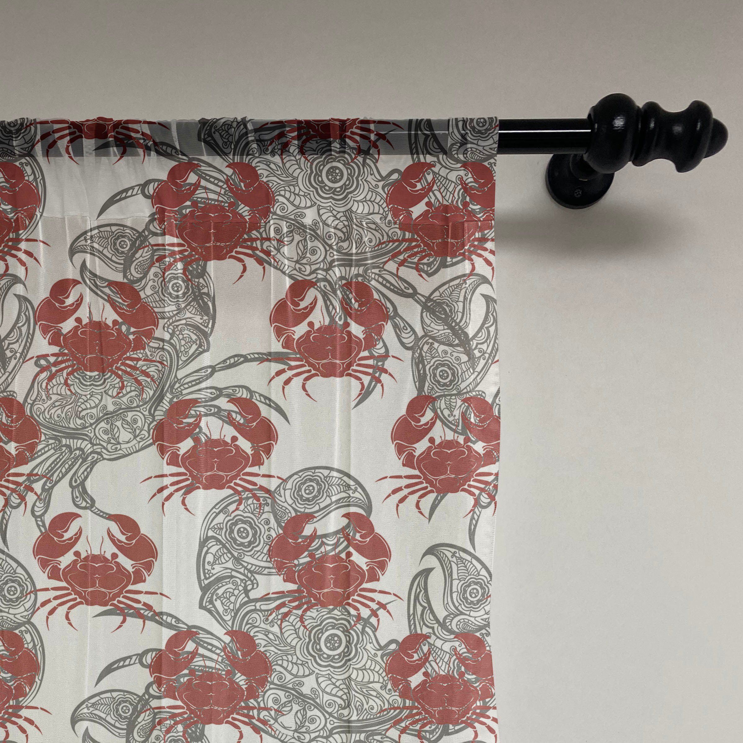 Crab Panels, Drapierung Party Hochzeit Illustration Meerestier Gardine von für 2 Abakuhaus, schiere