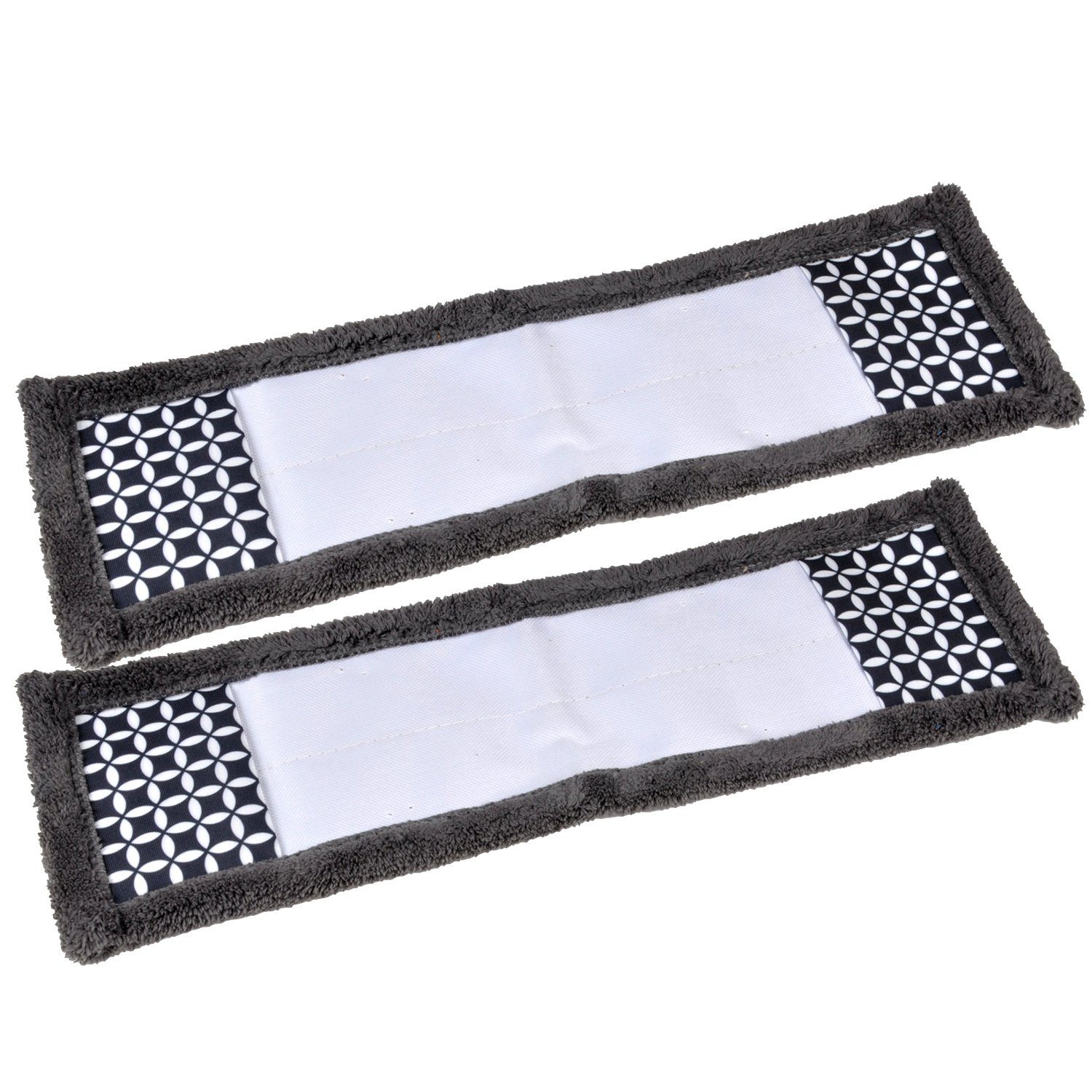 Macosa Home Staubwischer 2er Set Mikrofasermopp Wischbezug grau weiß 42 cm Bodenwischer Bezug (2-St), Mikrofaser Ersatzbezug Wischaufatz Reinigung Bezug