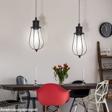 SPOT Light LED Pendelleuchte, Leuchtmittel inklusive, Warmweiß, Retro Hänge Lampe Wohn Ess Zimmer Pendel Beleuchtung Käfig Design