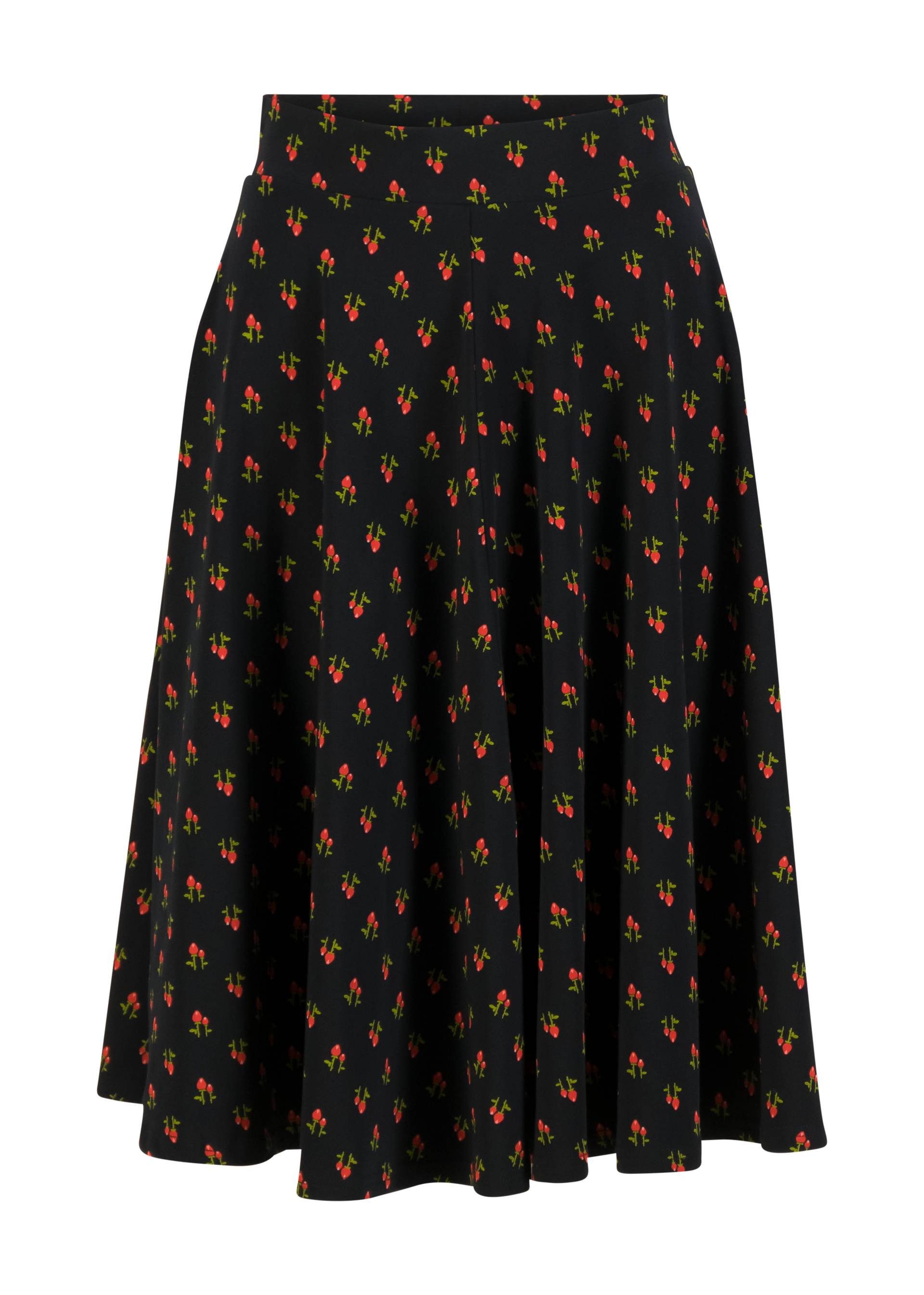 Blutsgeschwister Midirock ? Tellerrock Wooden Heart Circular ? gemusterter Midirock - Baumwolle