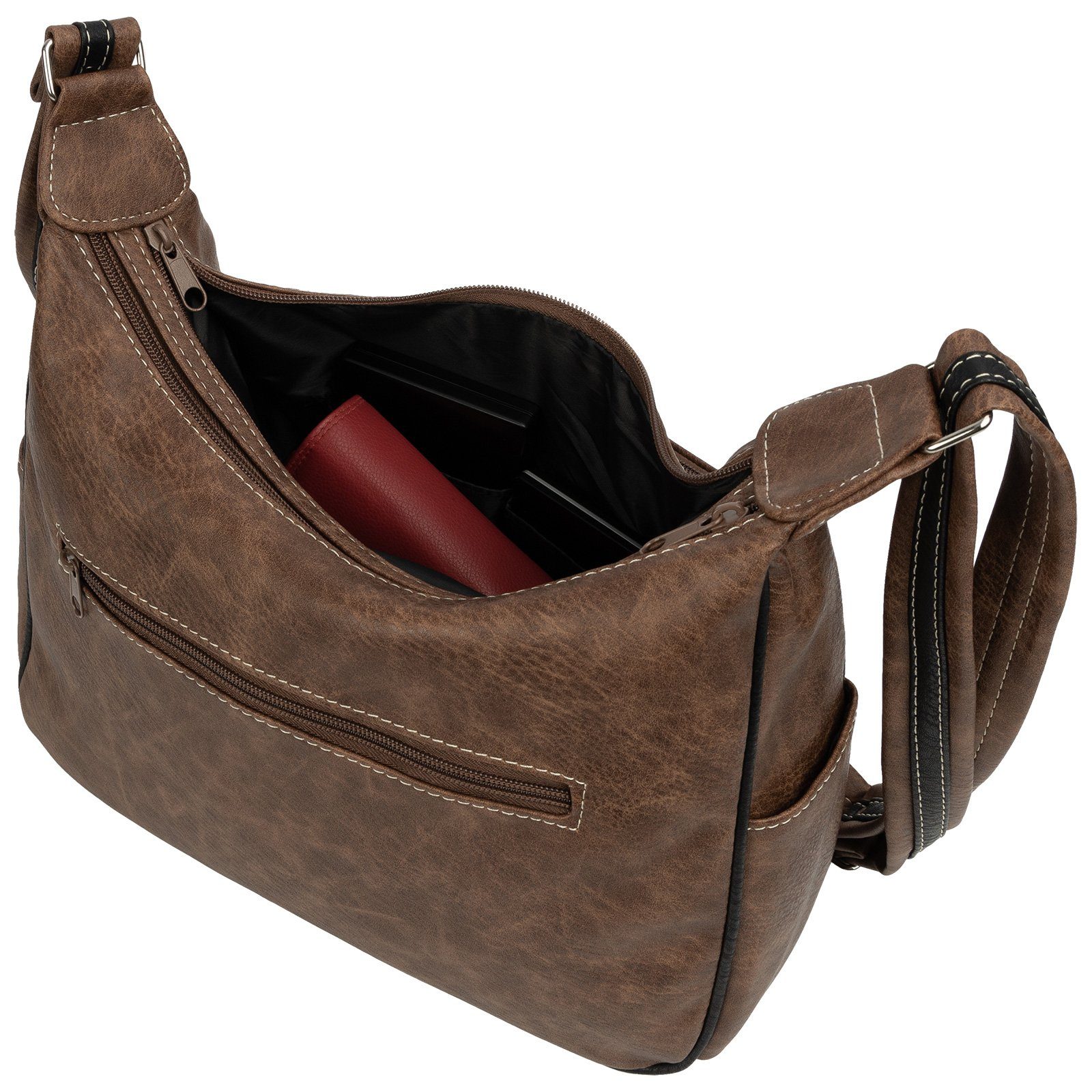 EAAKIE Umhängetasche Damen Tasche Schultertasche Umhängetasche Leder Optik Handtasche, als Schultertasche, Umhängetasche tragbar