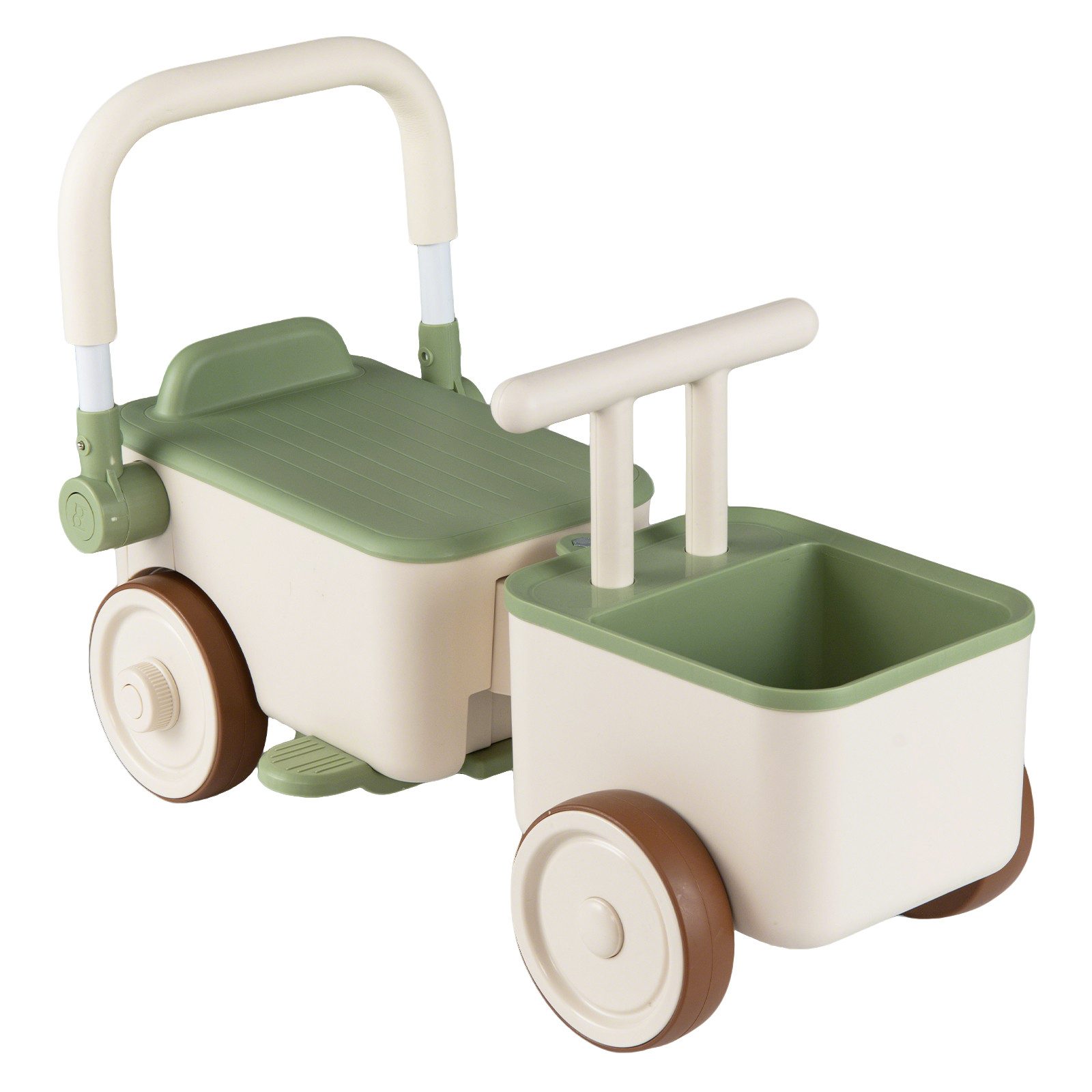 COSTWAY Lauflernwagen 3 in 1 Kinderwagen, Rutscherauto, (1-tlg), mit Stauraum, Zugseil, klappbarem Griff